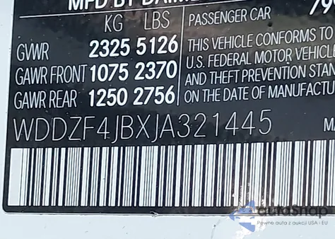 2018 Mercedes-Benz E 300 from USA, damaged, VIN WDDZF4JBXJA321445
